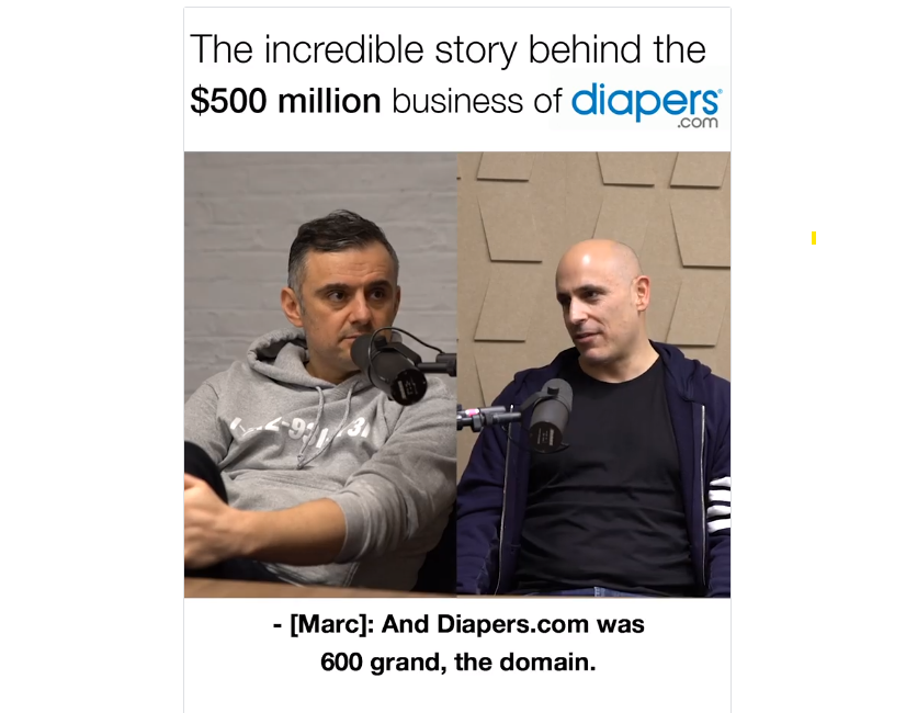 为了升级1800Diapers.com网站，创业公司耗资60万美金收购域名Diapers.com 